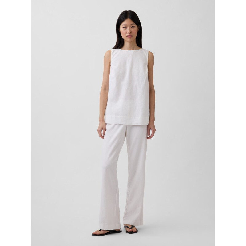 LINEN LOW RISE PANT NEW OFF WHITE