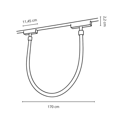 TUBO FLEXIBLE PARA RIEL MAGNETICO 360° 2700K Tubo Flexible para Riel Magnético 360° 2700K Negro