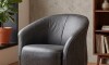 Butaca Giratoria 1 Cuerpo Air Vintage - 100% Cuero Charcoal