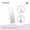Espejo de pie o pared Glamour Lumax 180x80 cm living dormitorio Blanco