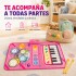 Alfombra Musical Infantil 2 en 1 Piano y Batería 80 x 55 cm Rosa