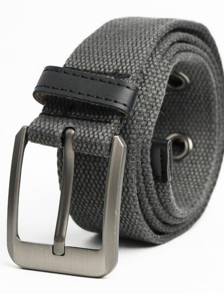 Cinturón de Lona Canvas Hebilla Metal 110 cm Gris