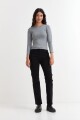 Remera m/l cuello a la base GRIS MELANGE