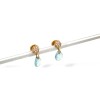 Caravanas Flor y Lagrima Aguamarina - Oro bajo - Aguamarina y Zirconias - CA8095 conpiedra