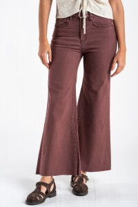 Flare Wide Leg Lavado Burdeos