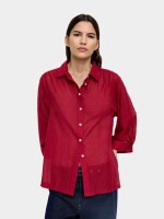 Camisa Semitransparente 100% Algodón rojo