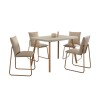 Juego de comedor - 4 sillas Soft Stellar Rectangular - Marrón Juego de comedor - 4 sillas Soft Stellar Rectangular - Marrón