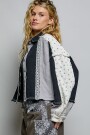 CHAQUETA DENIM ENCAJE Negro