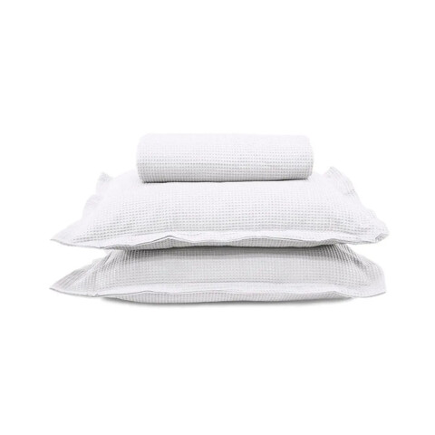 Juego Colcha y Funda Piquet Dohler Queen 100% Algodón BLANCO