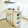 Desayunador 4 Bancos Cocina Comedor Madera Blanco Desayunador 4 Bancos Cocina Comedor Madera Blanco