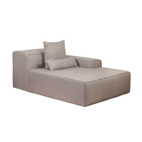 SOFÁ KAI 1 CUERPO TELA GRIS MODULAR CHAISE CON BRAZO IZQUIERDO