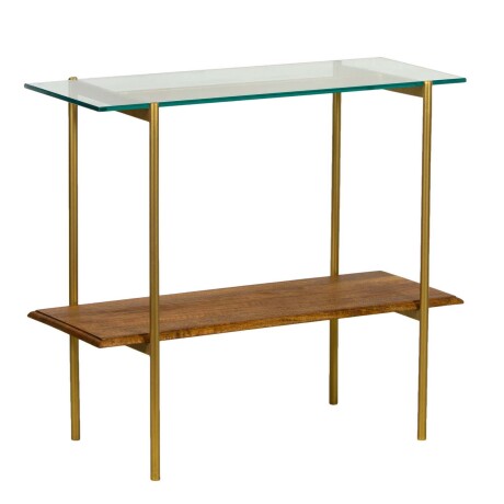 CONSOLA MADERA-Y-VIDRIO NATURAL-BEIGE MARILYN NATURAL