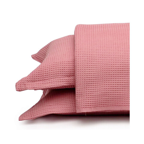 Juego Colcha y Funda Piquet Dohler Queen 100% Algodón ROSA