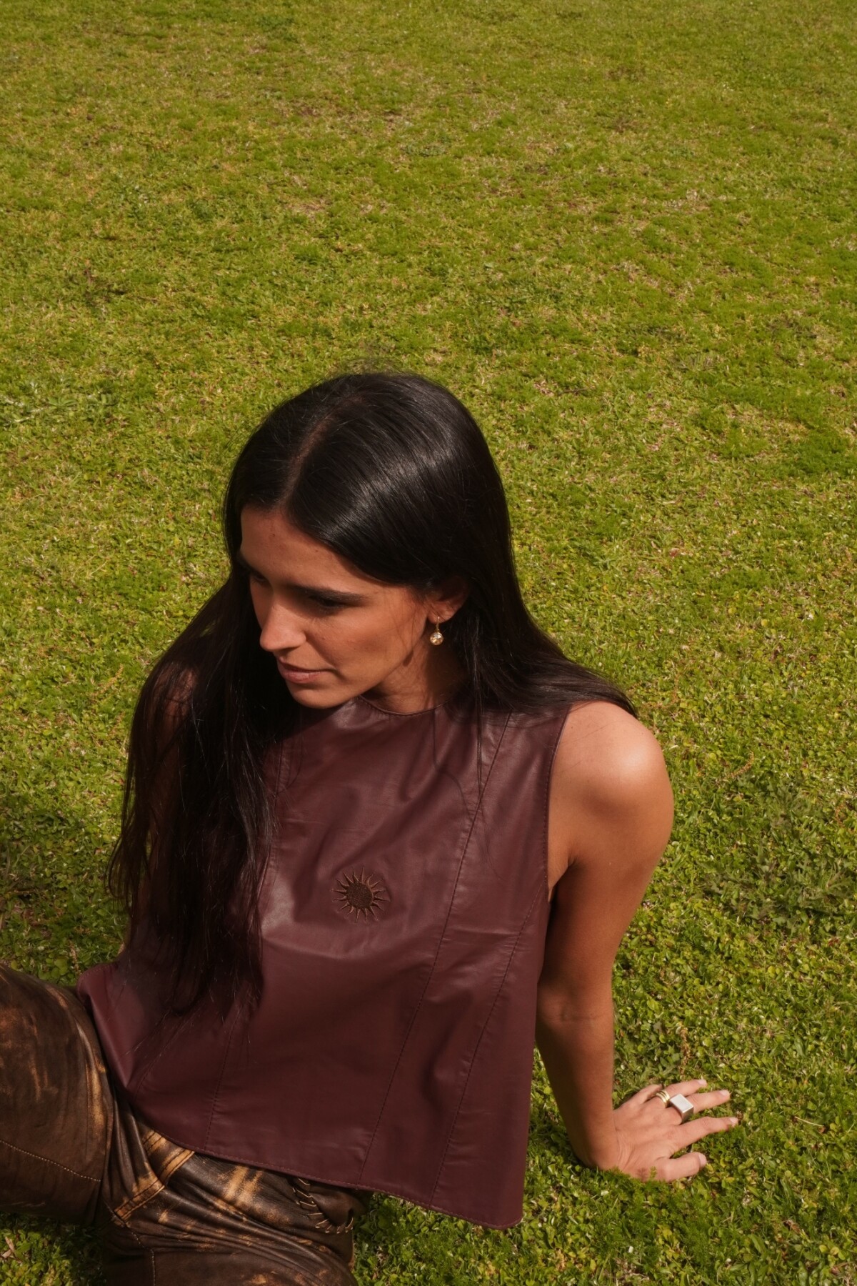 Sun Suede Vest Bordeaux