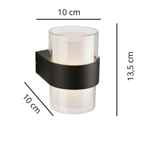 ARTEFACTO EXTERIOR LERMA PARA ADOSAR EN PARED BIDIRECCIONAL 10W Aplique LED Exterior Lerma Bidireccional 10W Negro