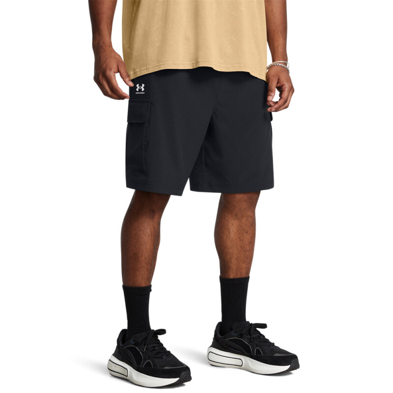 UA Vibe Woven Cargo Short-GRN BLK-001
