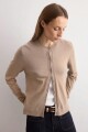 Cardigan clásico beige melange