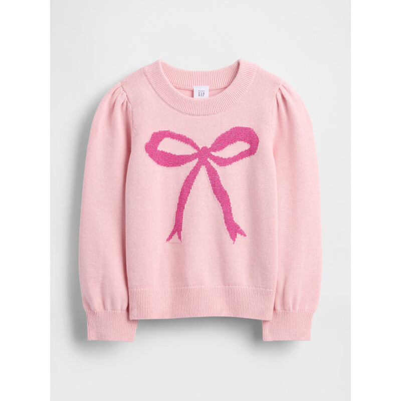 COTTON CREW SWEATER PURE PINK