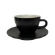 Taza Cafe 180ml con plato x6 Porcelana Negra Mate | Selecta Taza Cafe 180ml con plato x6 Porcelana Negra Mate | Selecta