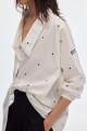 Camisa Cisne Print Dots Cream