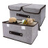 Caja Organizadora Plegable Ropa Doble Compartimiento X 6 Color Gris y Blanco