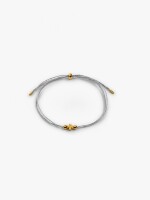 Pulsera Ajustable Bicolor Con Trébol - Acero Inoxidable gris