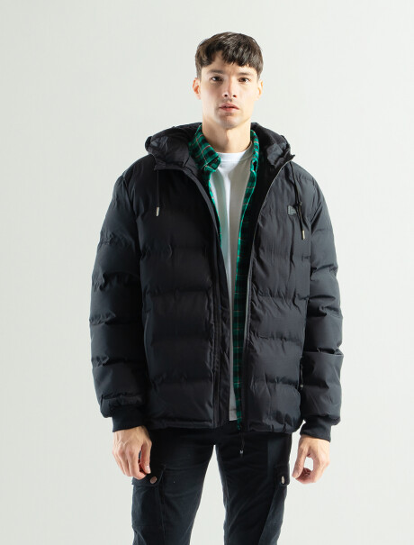 Campera Nylon Capitoneada C/Capucha Jack Negro