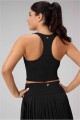 Tank Anywhere Cropped Built-In Bra Tank Mujer Black