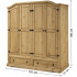 ROPERO 4 PUERTAS 2 CAJONES CURVO RUSTICO CERA NATURAL ROPERO 4 PUERTAS 2 CAJONES CURVO RUSTICO CERA NATURAL