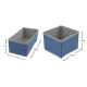 Set x3 organizadores de tela PVC 14x14x11cm/28x14x11cm CELESTE