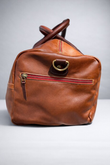 Weekender Bag Camel Red Zip