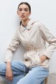 Campera impermeable capucha desmontable beige claro