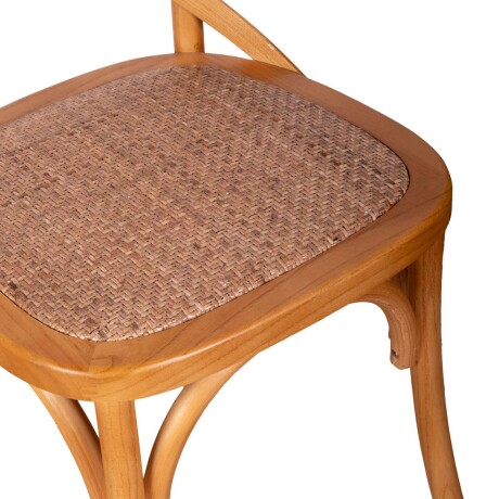 SILLA DE COMEDOR MADERA NATURAL-BEIGE CRUCETA