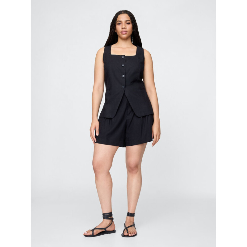 365 LINEN SHORT TRUE BLACK V2