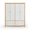 Ropero 4 Puertas 4 Cajones Madera Natural - Mari Blanco