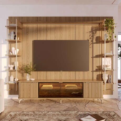 ESTANTERÍA/MUDULAR MDF MARRON GLASS ROBLE