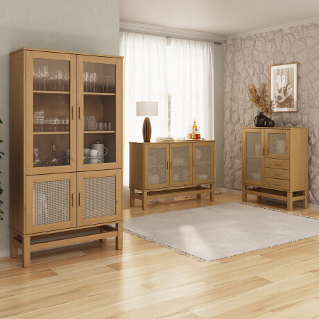 CRISTALERO 4 PUERTAS COPERO BOTELLERO ARMARIO ESTANTERÍA EN MADERA MACIZA CON RATAN NATURAL CRISTALERO 4 PUERTAS COPERO BOTELLERO ARMARIO ESTANTERÍA EN MADERA MACIZA CON RATAN NATURAL