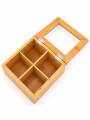CAJA DE TE BAMBU 4 ESPACIOS MADERA
