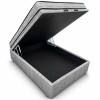 Conjunto de Sommier con Box Baúl 2 plazas capitoneado Gris Conjunto De Sommier Con Box Baúl 2 Plazas Capitoneado Gris