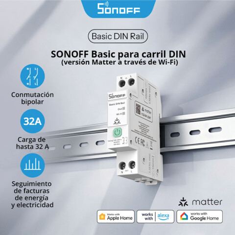 Interruptor inteligente WIFI para riel DIN 32A Matter SO0121