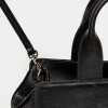 Cartera de mano Mila en cuero liso Negro