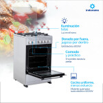 Indurama Adana Gas/Eléctrica - 4 - Acero Con visor - Multigas Indurama Adana Gas/Eléctrica - 4 - Acero Con visor - Multigas