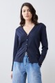 Cardigan escote V azul marino