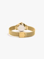 Reloj De Punto Metálico De Acero Inoxidable dorado
