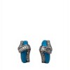 Caravanas Medio Aro Turquesa - Zirconias - Plata 925 - CA4313 sinpiedra