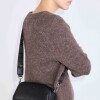 Bandolera Hazel en efecto cuero Negro