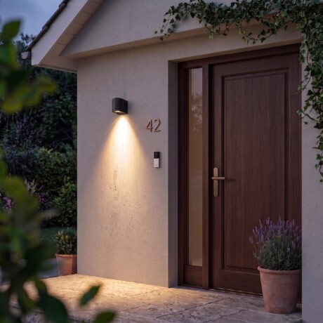 ARTEFACTO PARMA DECORATIVO PARA ADOSAR EN PARED UNIDIRECCIONAL PEQUEÑO Luminaria de Pared Parma Unidireccional Negra