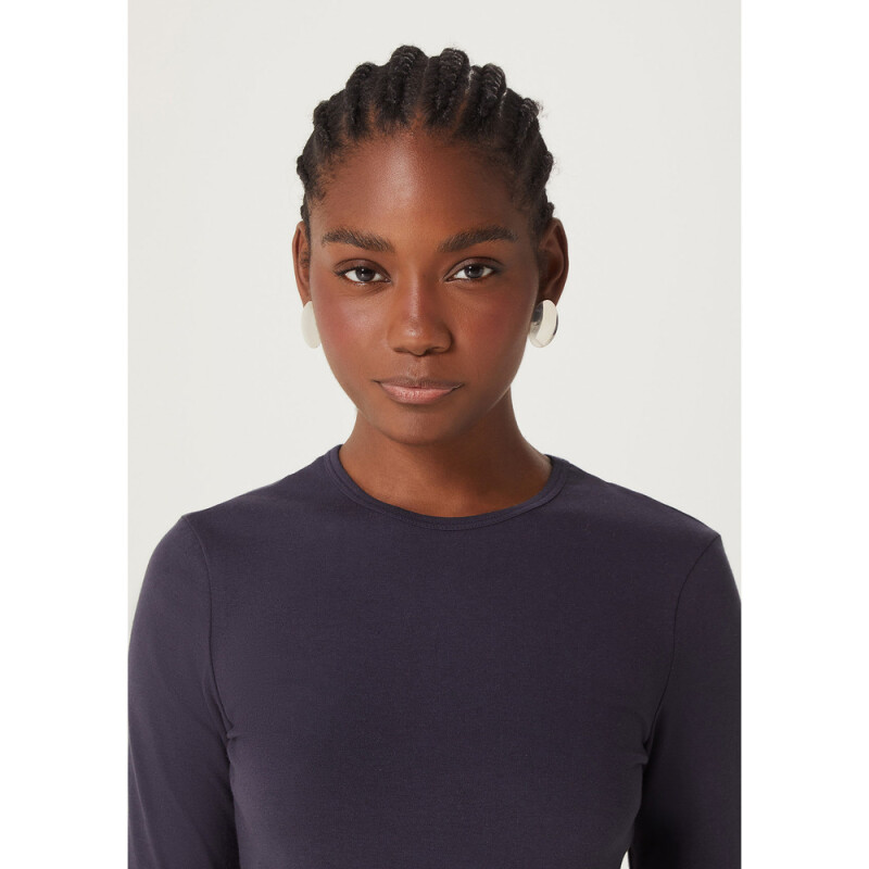 BLUSA ML FEM AZUL OSCURO