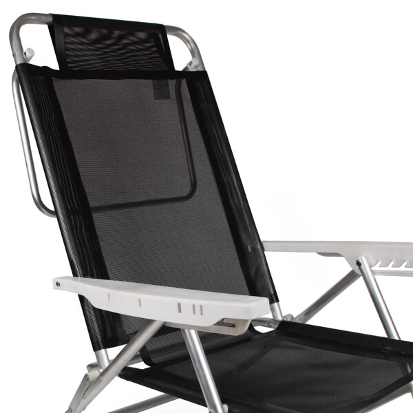 SILLA RECLINABLE 6 POSICIONES ALUMINIO SUMMER NEGRA NEGRO