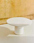 Mesa de centro Albanella de cemento con acabado blanco brillante Ø85 cm